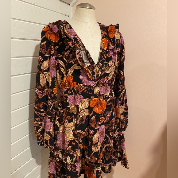 Anthropologie Pilcro Brand Corduroy Floral Dress, Size Medium - Picture 2 of 8